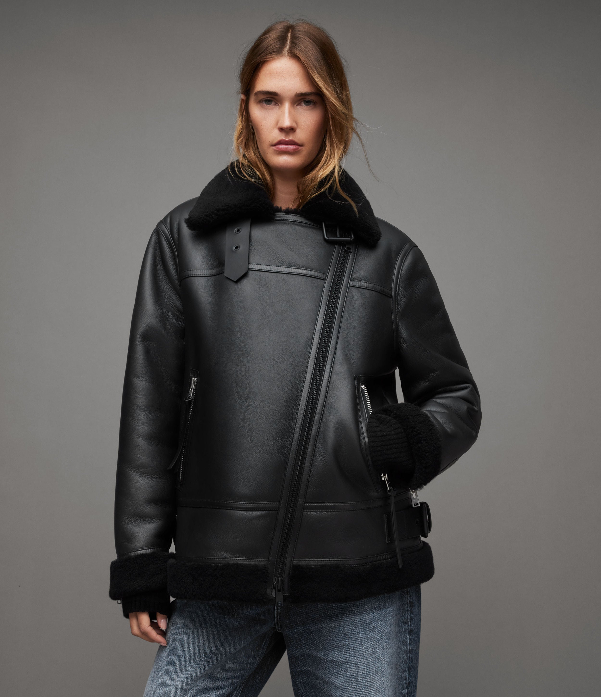Sola Shearling Leather Jacket