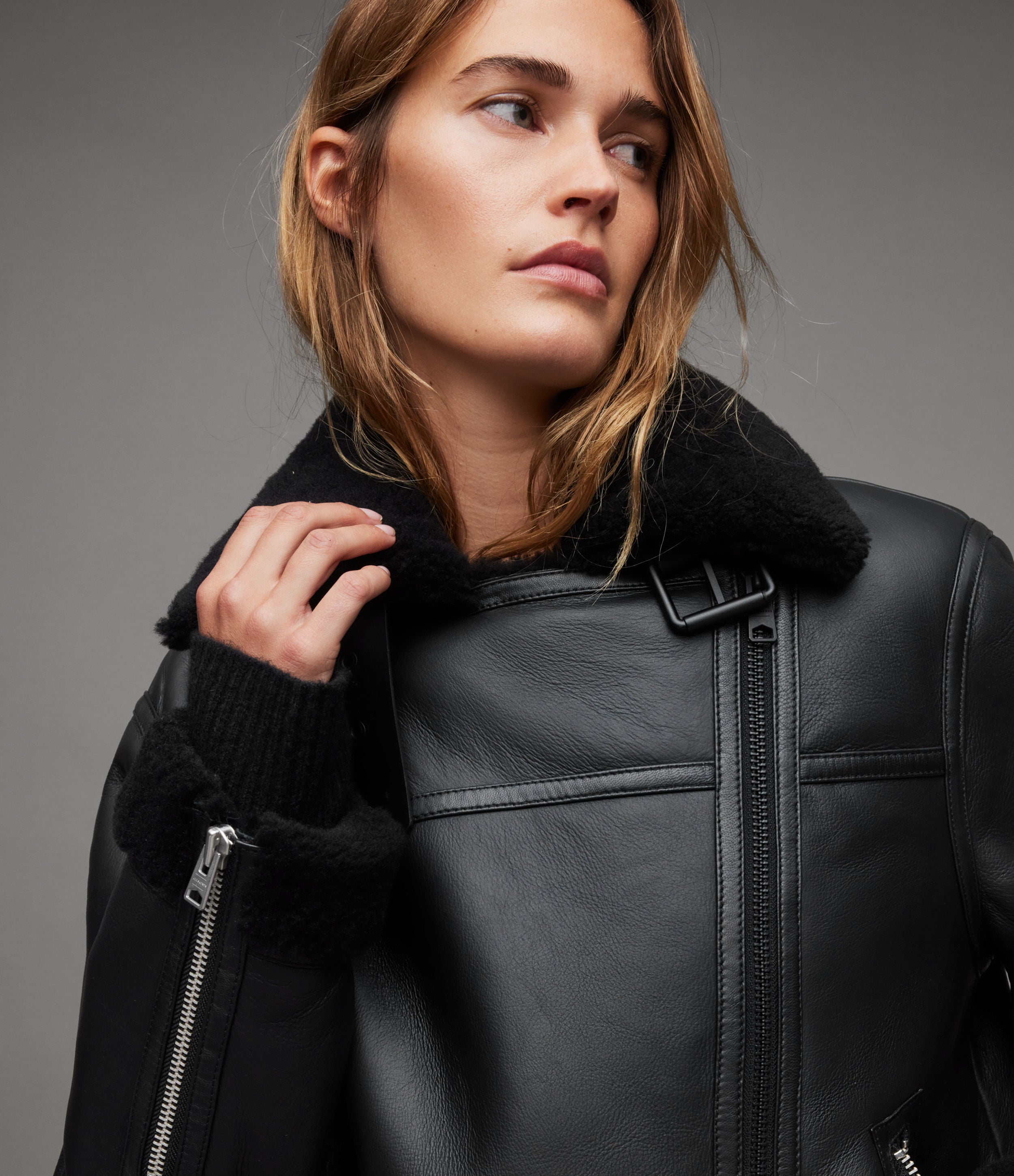 Sola Shearling Leather Jacket