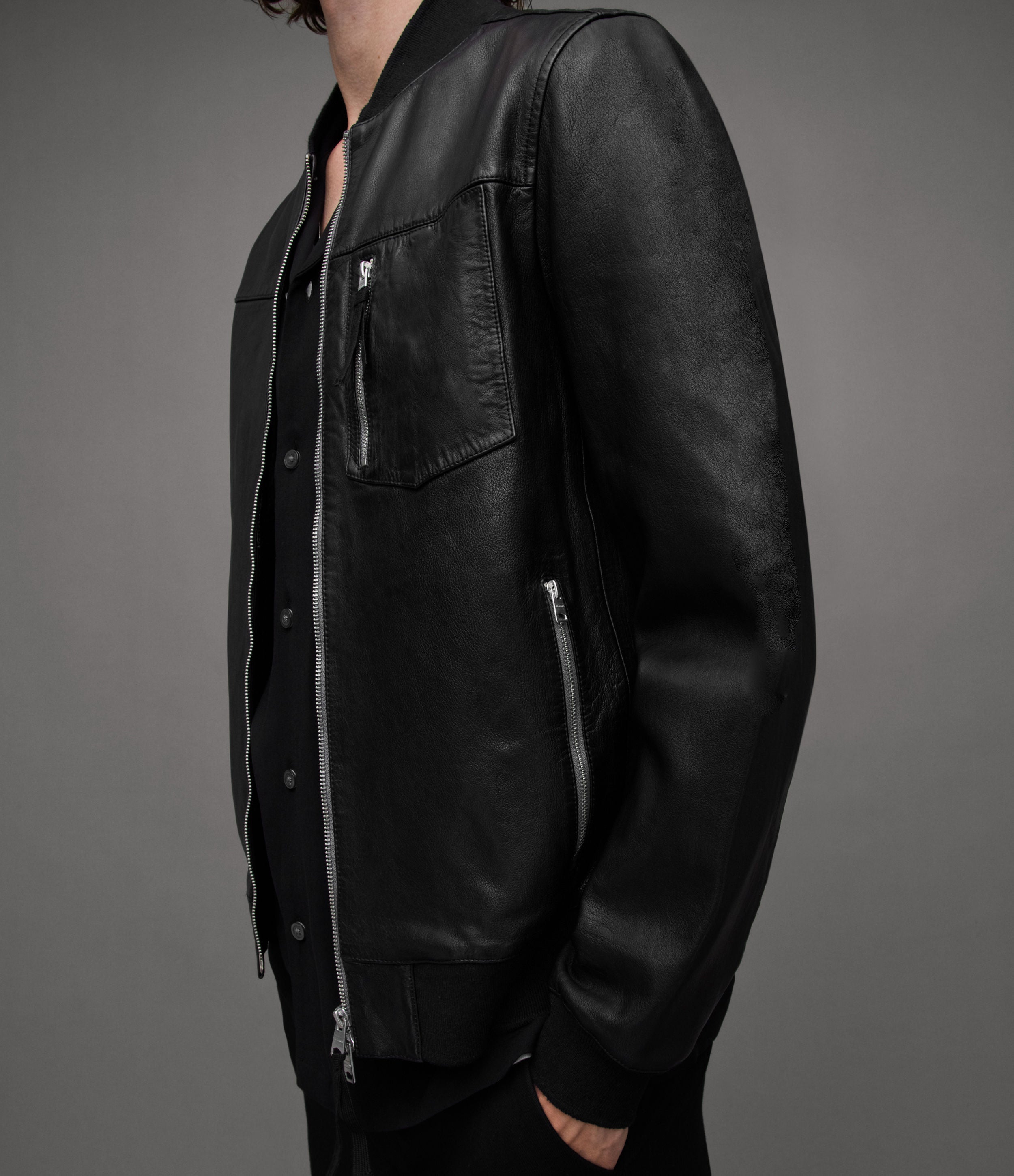 All saints kage deals leather jacket