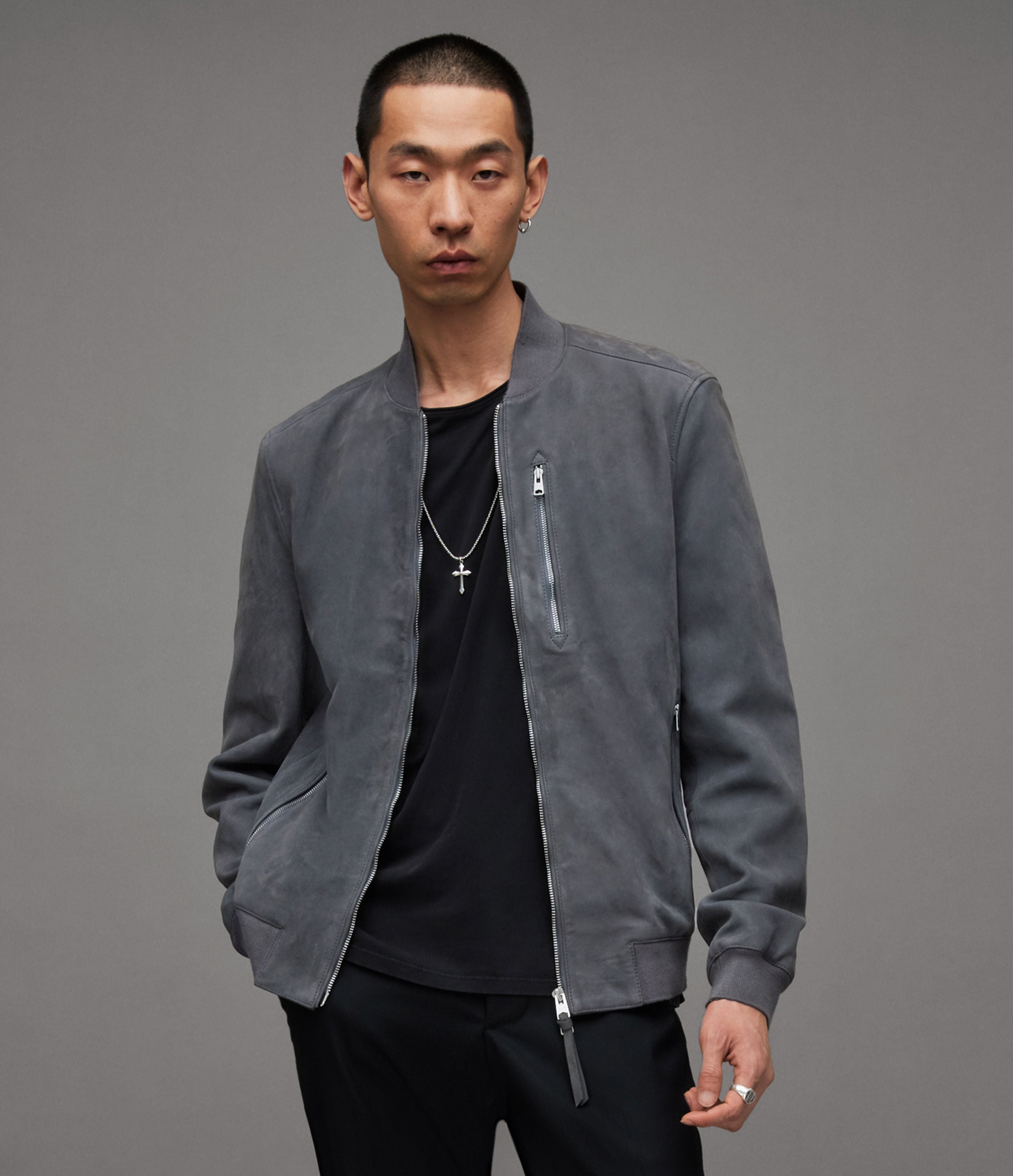 Kemble Suede Bomber Menswear AllSaints HK AllSaints Hong Kong