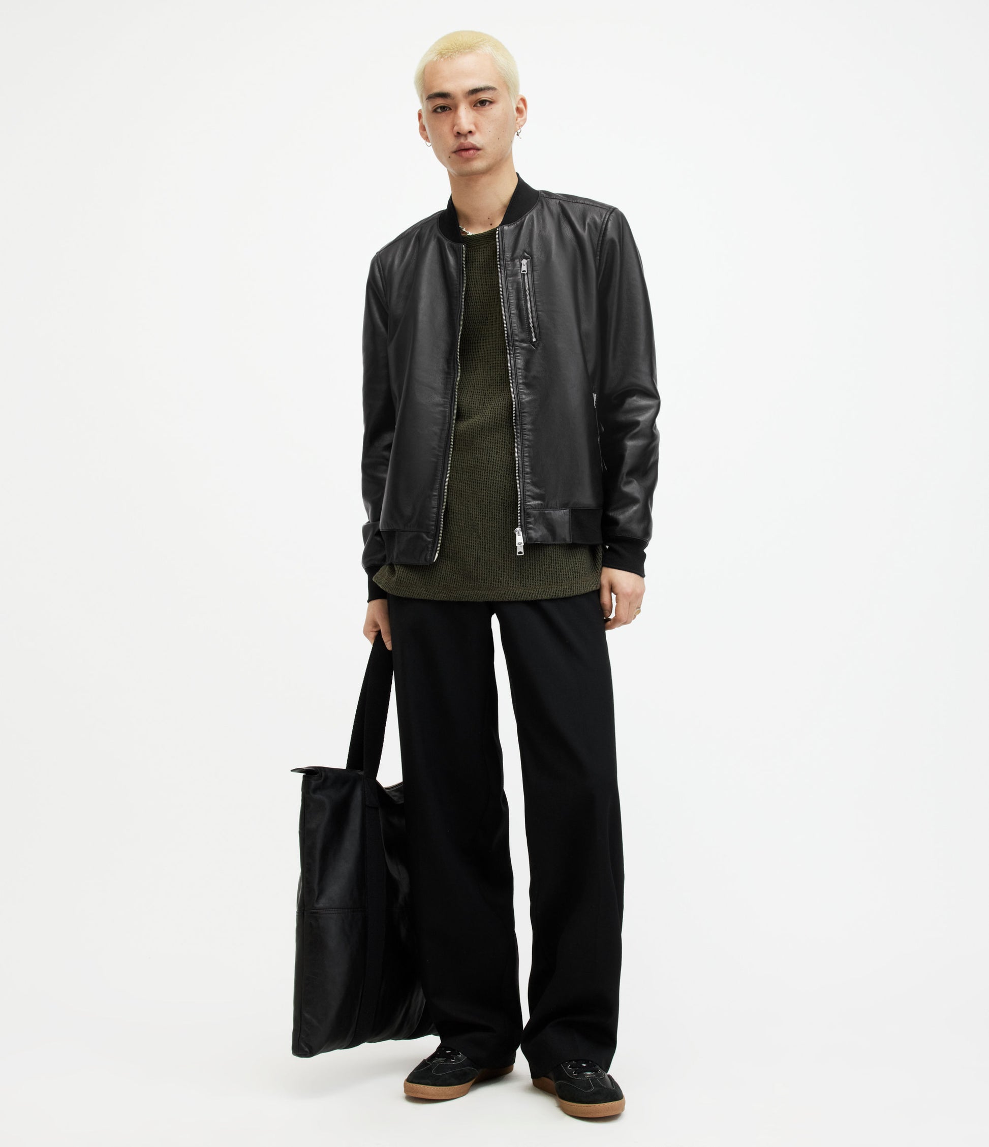 Kemble Recycled Leather Jacket - AllSaints Hong Kong