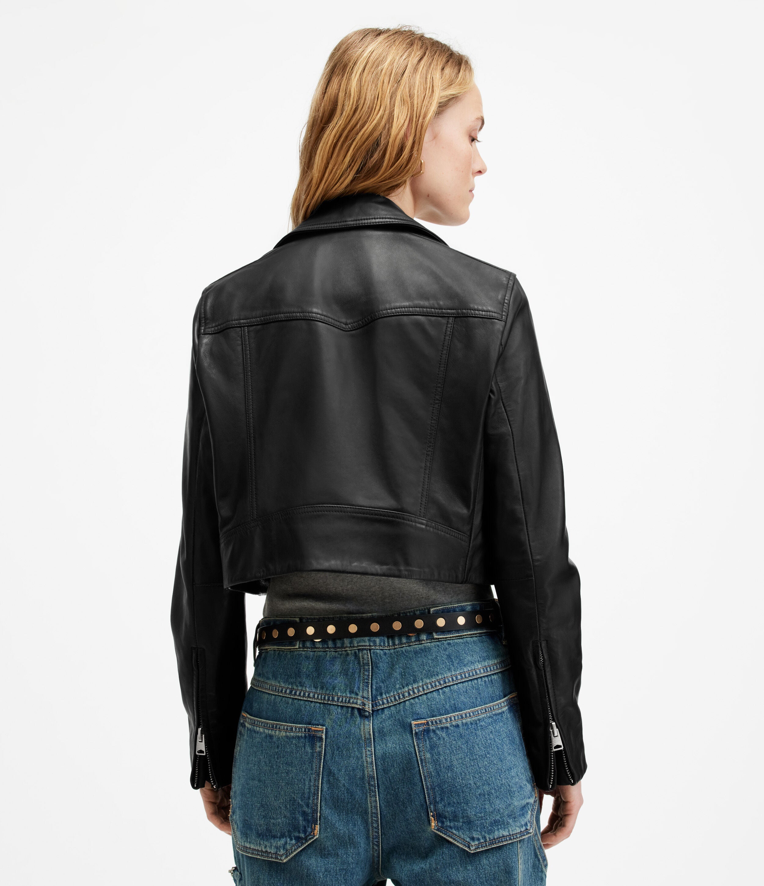 Dalby Crop Biker Leather Jacket