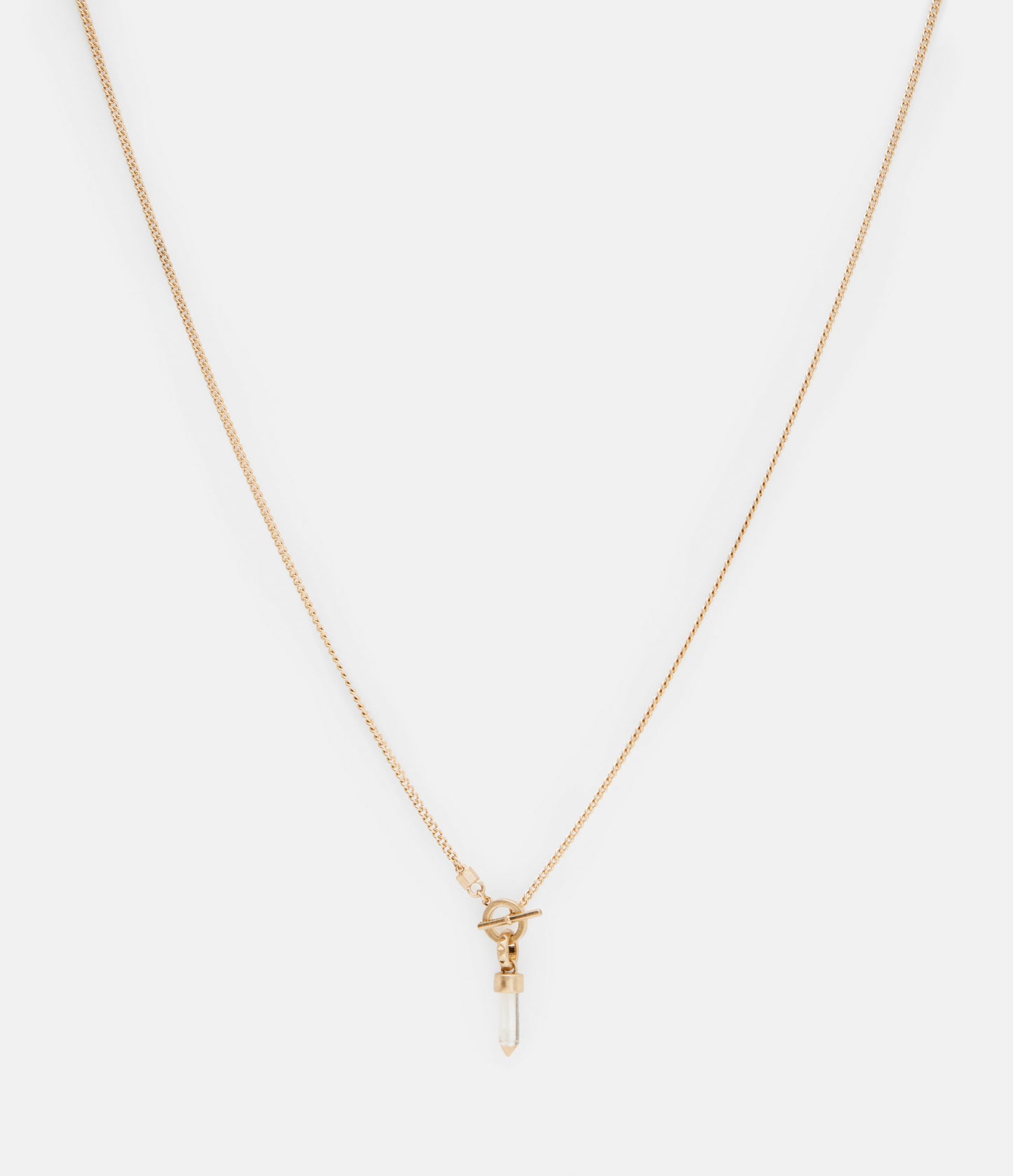 Eryka Long Gold Tone Pendant Necklace