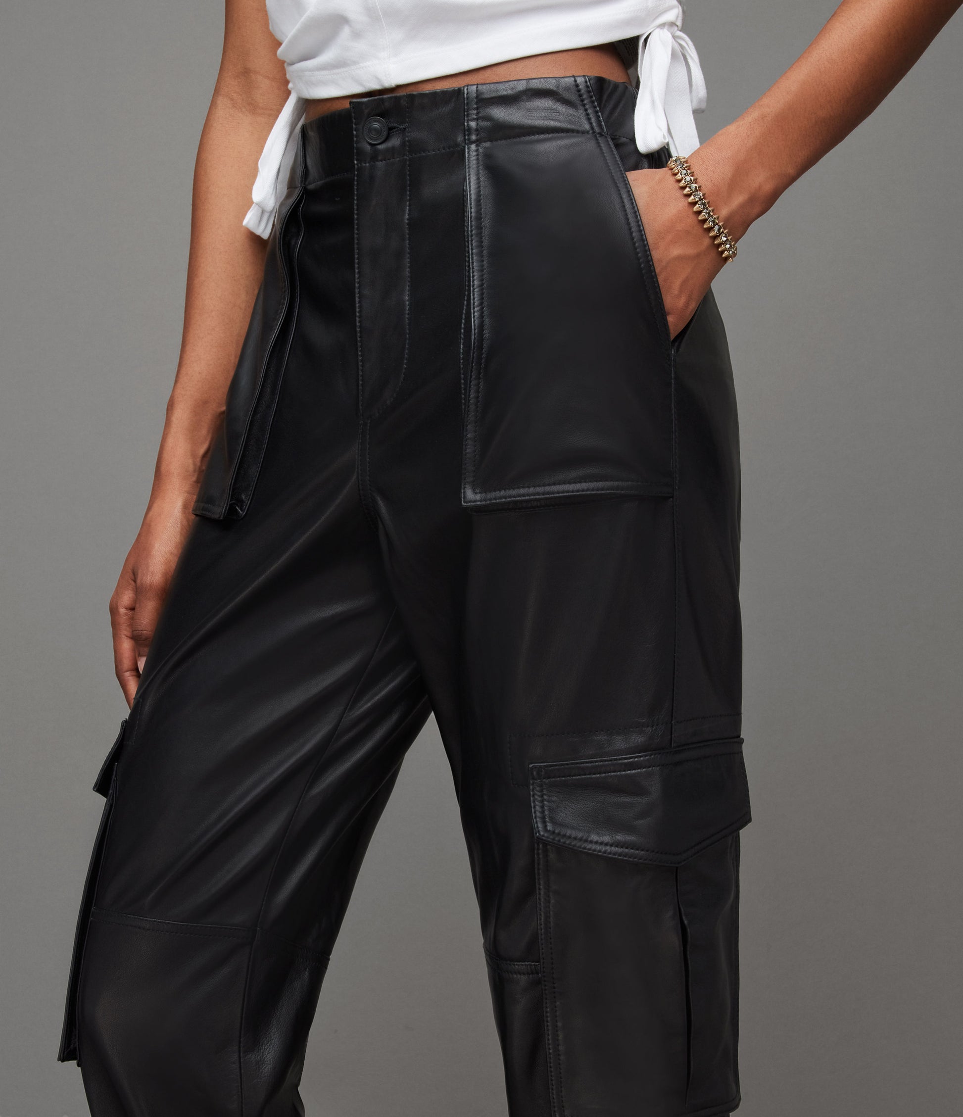 Freida Leather Trouser - AllSaints Hong Kong