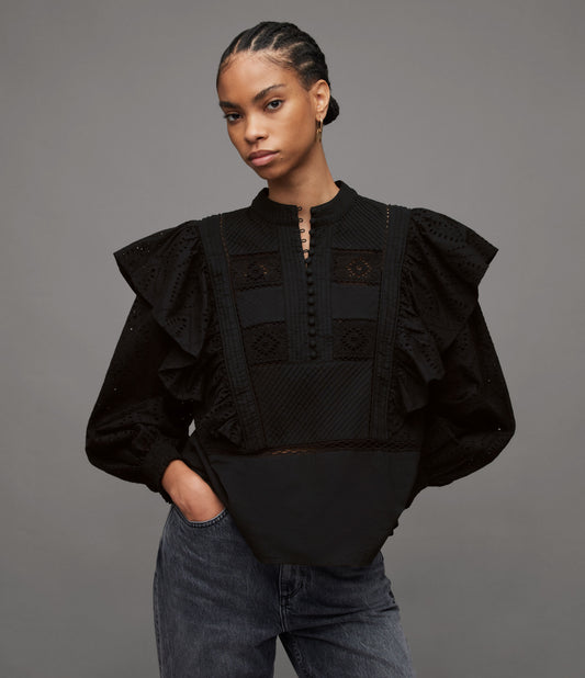 Aubrey Broderie Top - AllSaints Hong Kong